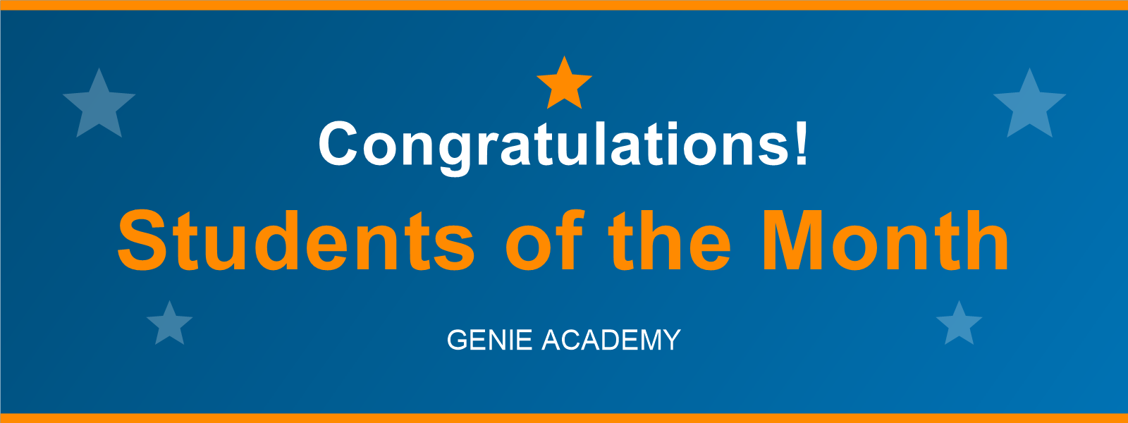 Congratulations to our Students of the Month - August 2026 - Genie Academy